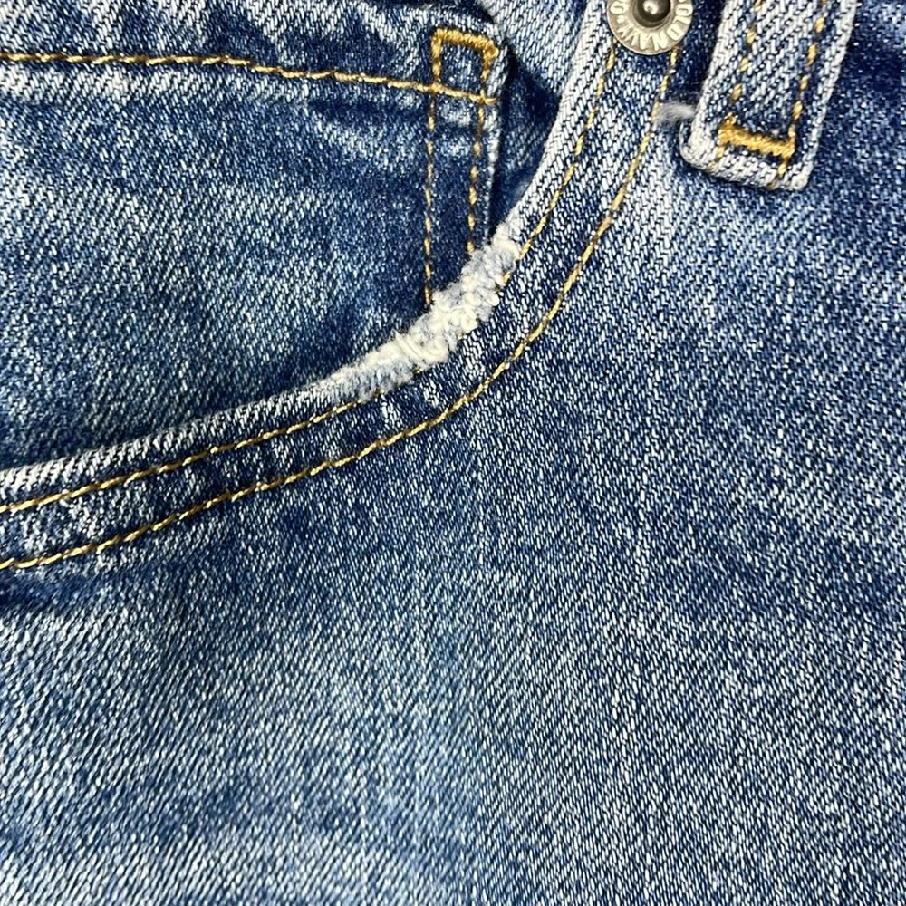 OLD NAVY Blue Jeans Mid Rise BOYFRIEND Medium Wash Skinny Leg 5 Pocket Denim 16